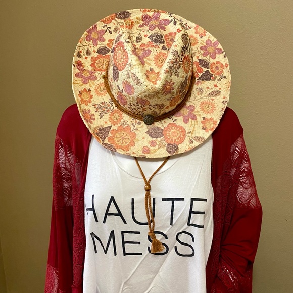 Floral Straw Cowboy Hat - Picture 2 of 7